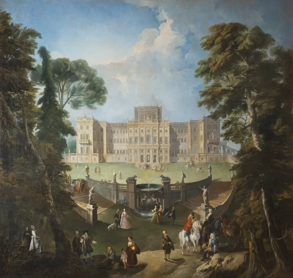 Facciata del Castello di Rivoli verso tramontana. veduta del Castello di Rivoli verso ponente - Castello Reale, Racconigi, Cuneo